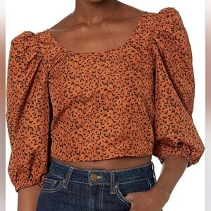 Levi's Animal Print Puff Sleeve Blouse
